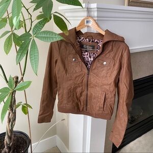 CI SONO BY CAVALINI Brown Faux Leather Jacket